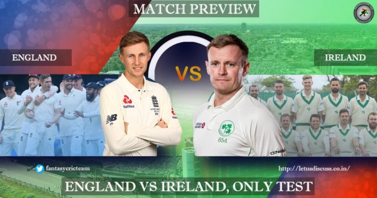 England vs Ireland Test Preview Dream11