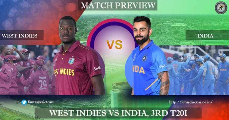 West Indies v India 3rd T20I Preview Dream11