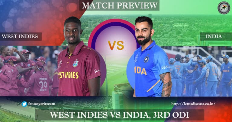 West Indies v India 3rd ODI Preview Dream11
