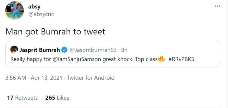 Twitter reactions to incredible RR vs PBKS match: Samson, Rahul, Hooda fire