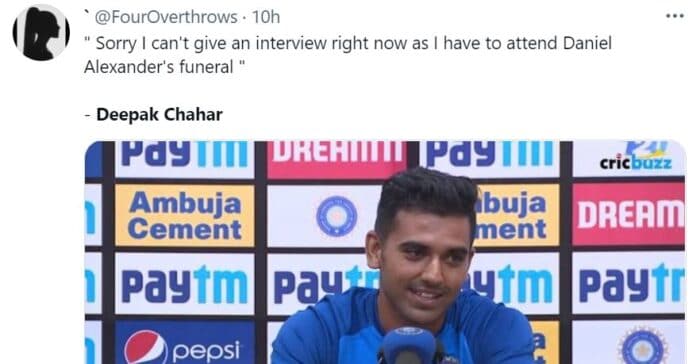 Twitter reactions to incredible 69* by Deepak Chahar