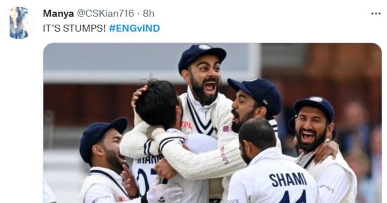 Twitter reactions to India 78 & total England domination