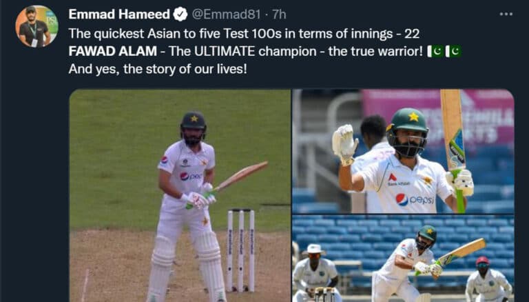 Twitter reactions to glorious Fawad Alam century