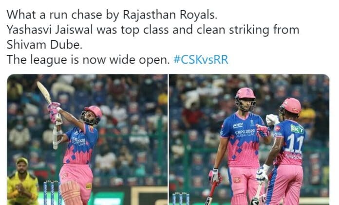 Cricket News: Twitter reactions as RR beat CSK in high-scoring thriller | RR beat CSK in high-scoring match at Abu Dhabi: Twitter reactions