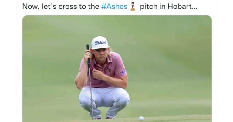 Twitter reactions to very green Hobart Pitch