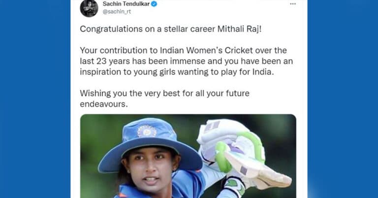 “You have inspired millions of girls to take up this sport” – Tributes to Mithali Raj after announcing retirement