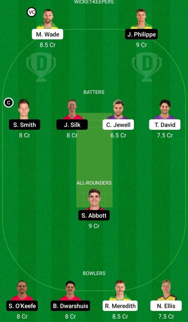 HUR vs SIX Dream11 Prediction & Fan2Play Possible 11 Pitch Report: BBL 2022/23 Match 53 | HH vs SS Dream11 Prediction Today | Hobart Pitch Report