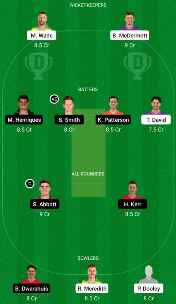 HUR vs SIX Dream11 Prediction & Fan2Play Possible 11 Pitch Report: BBL 2022/23 Match 53 | HH vs SS Dream11 Prediction Today | Hobart Pitch Report