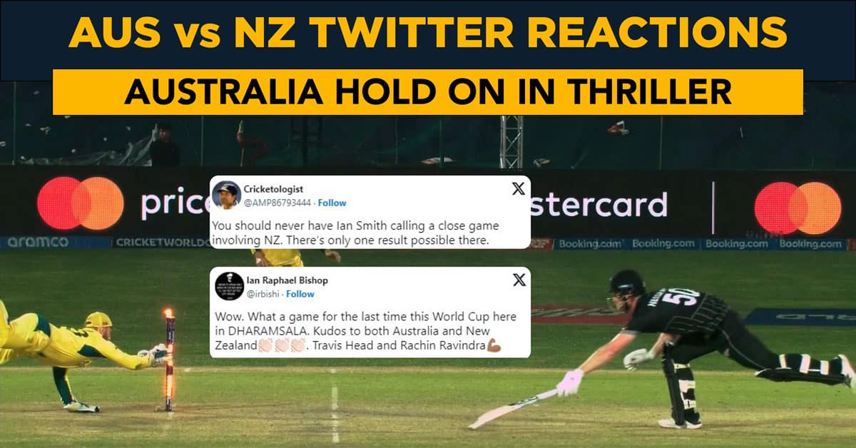 Cricket News: AUS vs NZ Twitter Reactions: Australia hold off Ravindra, Neesham to seal thrilling win | Reactions to Australia vs New Zealand classic at Dharamsala