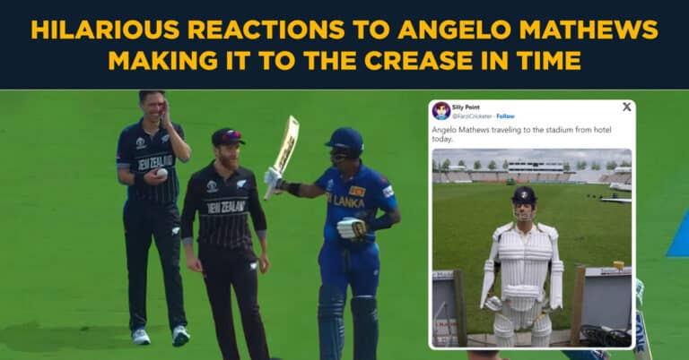 Hilarious reactions to Angelo Mathews arriving to the crease in time vs New Zealand