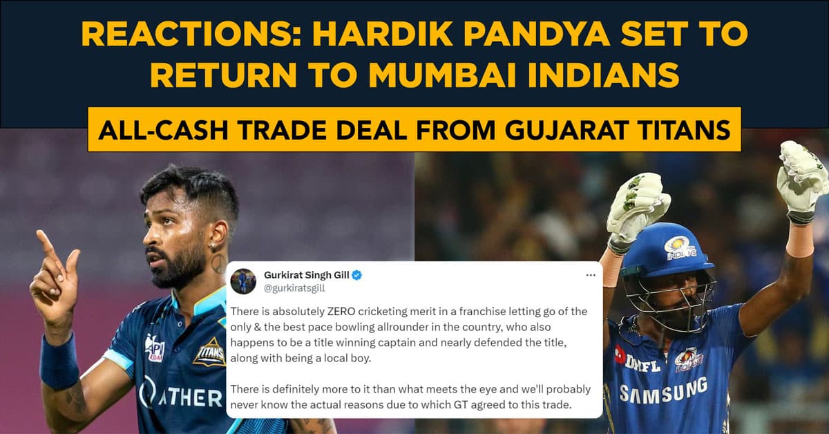 Cricket News: Fans react on social media after reports say Hardik Pandya will be traded from Gujarat Titans to Mumbai Indians for IPL 2024