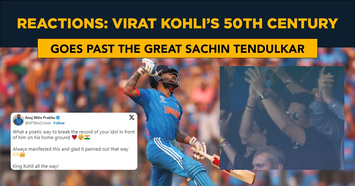 Cricket News: Reactions to Virat Kohli scoring his 50th ODI century | Twitter reactions to Virat Kohli notching up his 50th ton