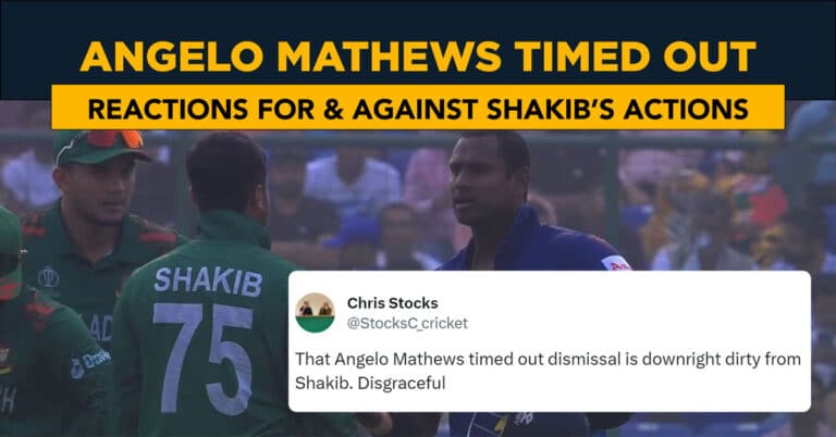 Reactions to Angelo Mathews getting timed out by Shakib & Bangladesh
