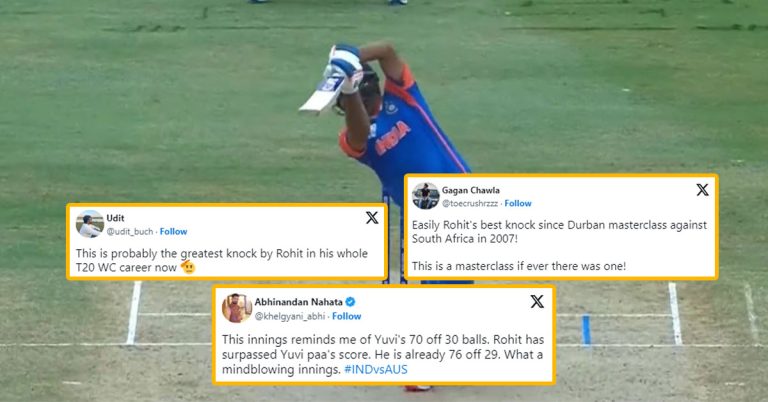 Reactions to magnificent Rohit Sharma 92 off 41 balls against Australia