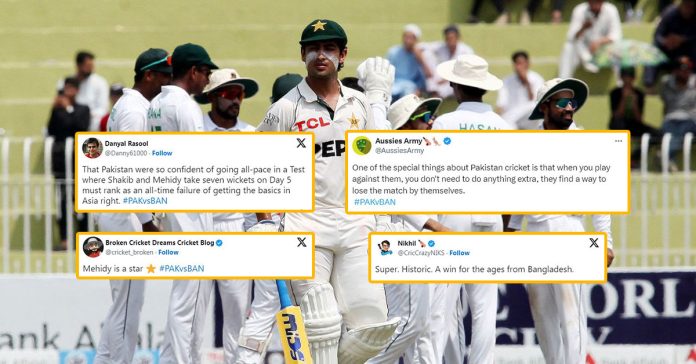 Cricket News: Reactions to Bangladesh beating hapless Pakistan by 10 wickets in the first Test at Rawalpindi.