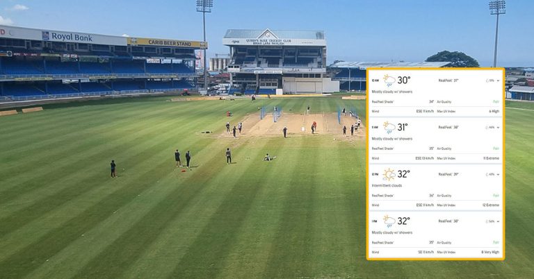 Port of Spain Trinidad weather forecast for WI vs SA Test