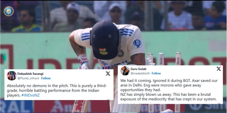Fans livid with Team India’s batting performance at Pune