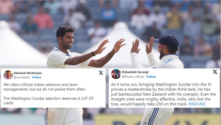 Reactions to Washington Sundar 7/59: Offspinner justifies selection in perfect fashion