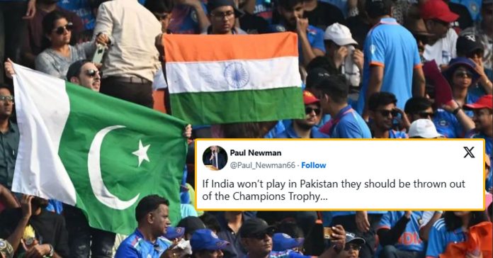 Fans and pundits debate whether India should be removed from the 2025 ICC Champions Trophy after opting to not travel to Pakistan.