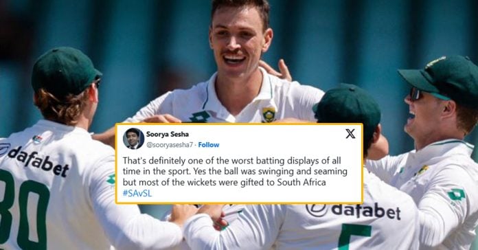 Reactions to Marco Jansen taking 7/13 as Sri Lanka were rolled for 43 in Durban, their lowest-ever score in Test cricket.