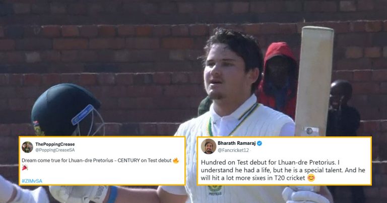 Twitter Reactions: Fans praise Lhuan-dre Pretorius for brilliant century on Test debut against Zimbabwe