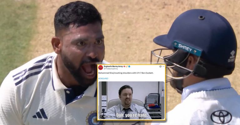 “Unacceptable”: England fans react to Mohammed Siraj send off to Ben Duckett