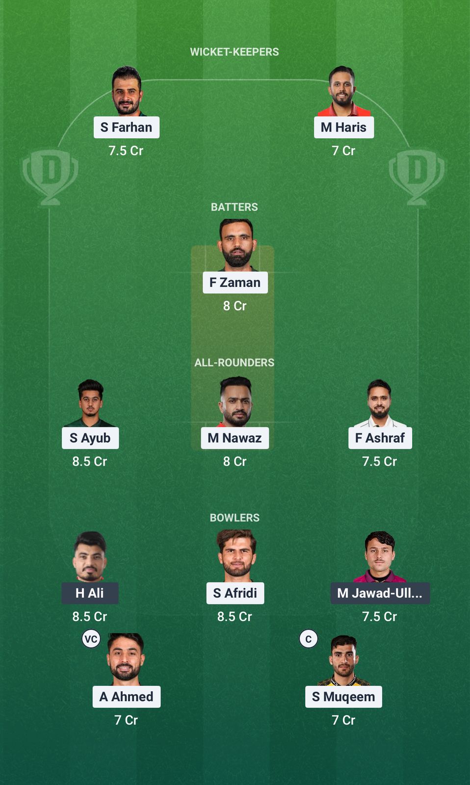 Screenshot from Dream11 app. Possible XIs, Fantasy Cricket Tips, Dubai Pitch Report and Dream11 Prediction for the 10th match of Asia Cup 2025 between UAE and PAK.