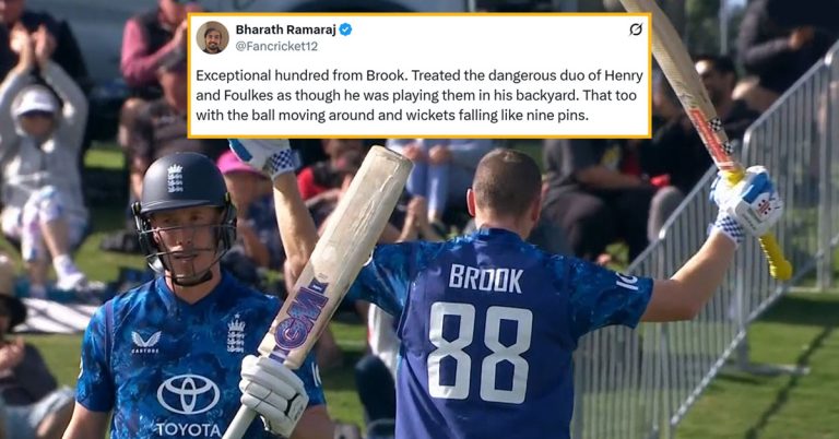 Twitter Reactions to incredible Harry Brook 135 (101) in England ODI loss vs New Zealand