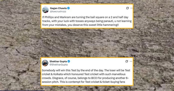 Fans, pundits and former players very critical of Eden Gardens pitch and Gautam Gambhir's comments following IND vs SA 1st Test.