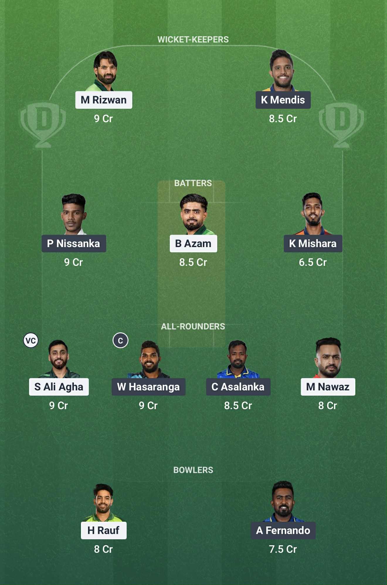 Screenshot from Dream11 app. Possible XIs, Fantasy Cricket Tips, Rawalpindi Pitch Report and Dream11 Prediction for the 2nd PAK vs SL ODI on November 113h 2025.