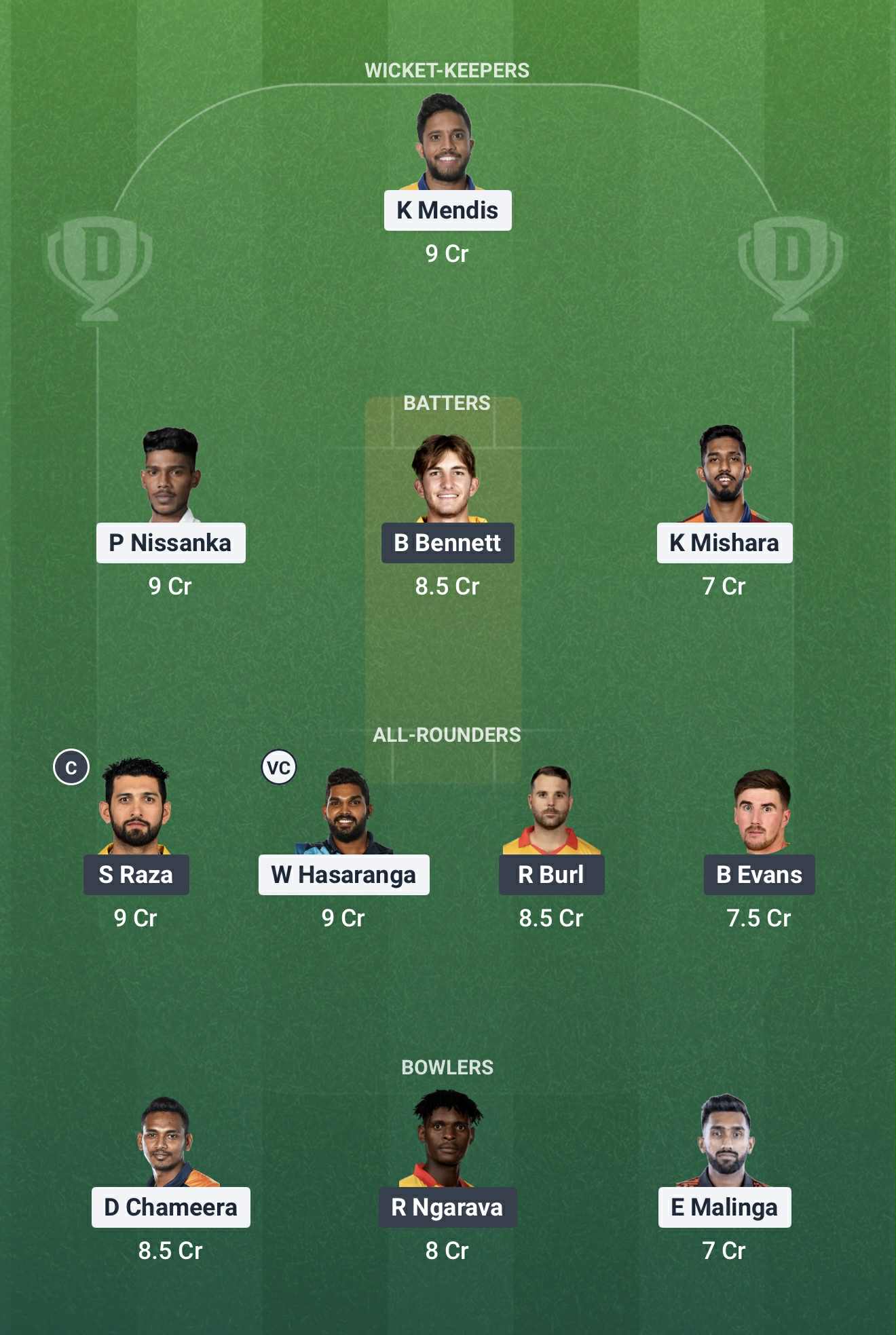 Screenshot from Dream11 app. Possible XIs, Fantasy Cricket Tips, Rawalpindi Pitch Report & Dream11 Prediction for SL vs PAK today - 5th Match of Pakistan T20 Tri-Series