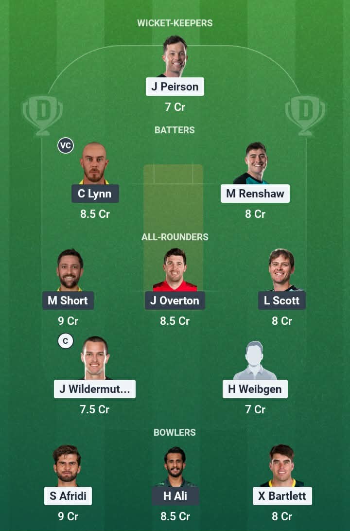 Screenshot from Dream11 app. Possible XIs, Fantasy Cricket Tips, Gabba Pitch Report & Dream11 Prediction for the 13th Match of BBL 2025/26: HEA vs STR Today.