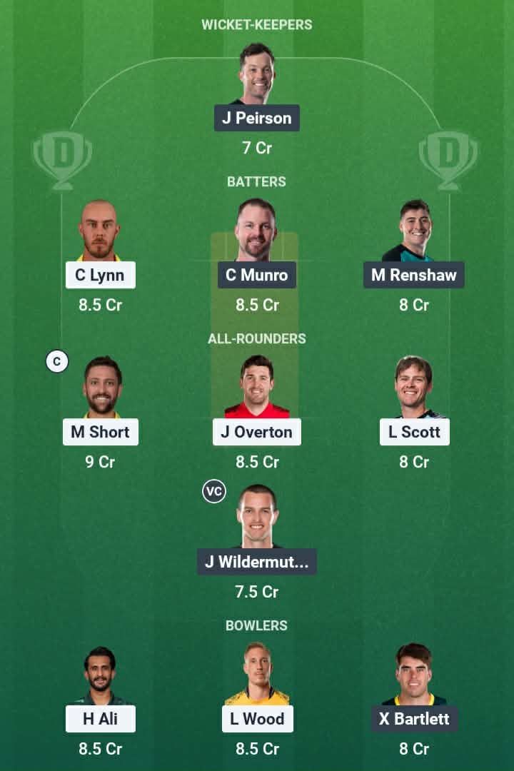 Screenshot from Dream11 app. Possible XIs, Fantasy Cricket Tips, Adelaide Oval Pitch Report & Dream11 Prediction for the 17th Match of BBL 2025/26: STR vs HEA Today.