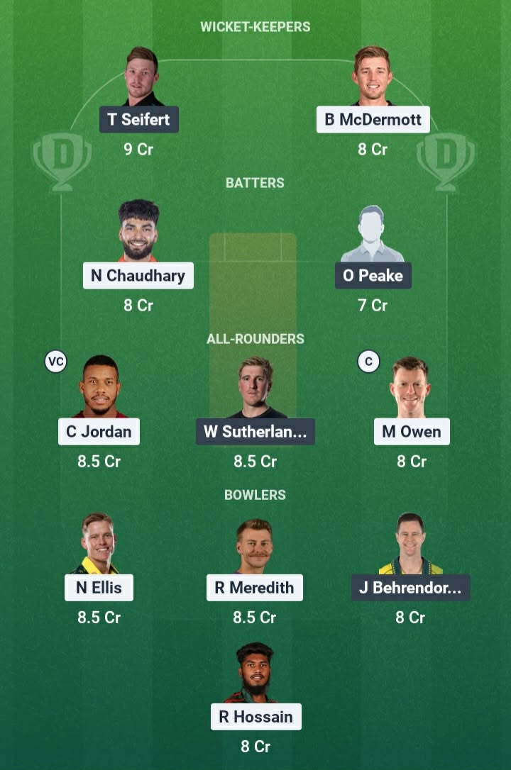 Screenshot from Dream11 app. Possible XIs, Fantasy Cricket Tips, Hobart Pitch Report & Dream11 Prediction for the 15th Match of BBL 2025/26: HUR vs REN Today.
