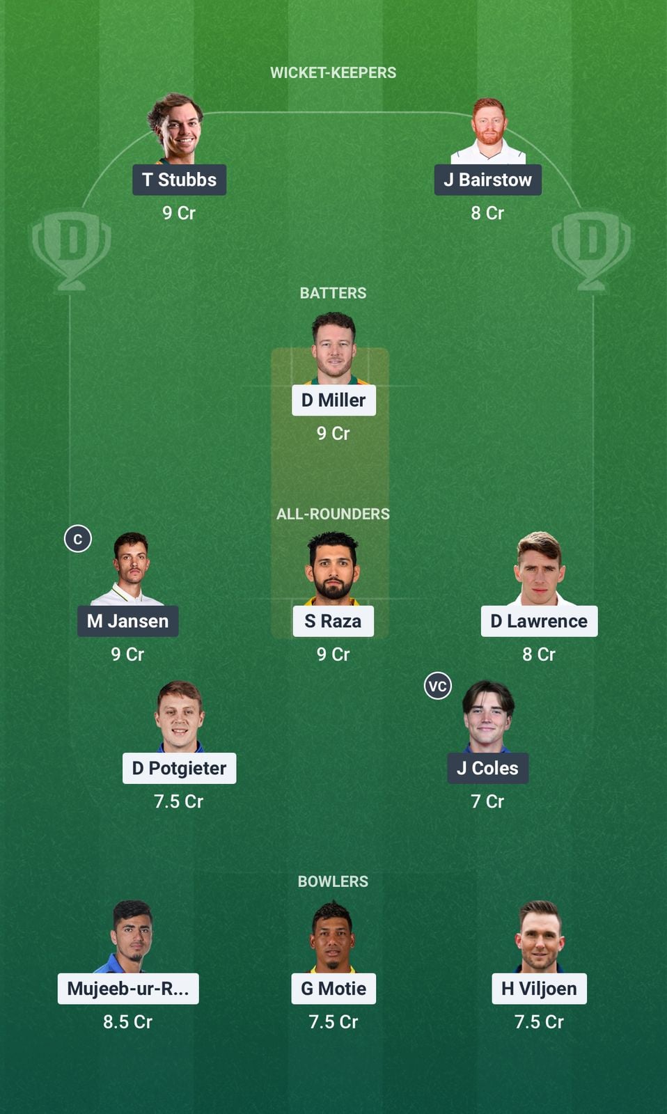 Screenshot from Dream11 app. Possible XIs, Fantasy Cricket Tips, Paarl Pitch Report & Dream11 Prediction for the 3rd Match of SA20 2025/26: PR vs SEC Today.