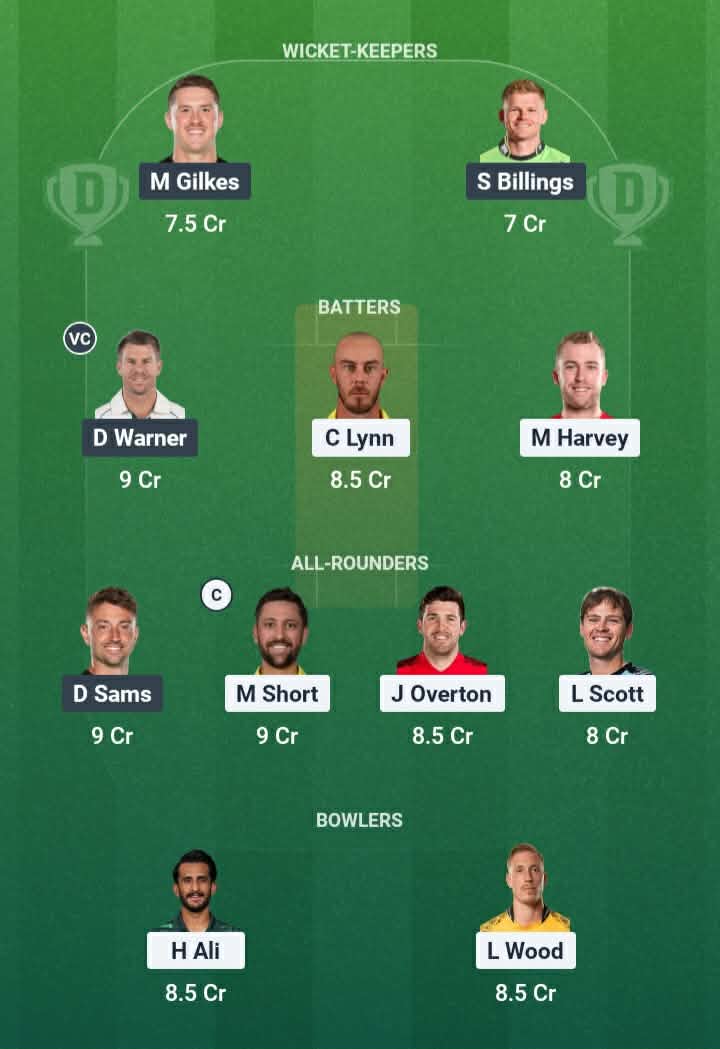 Screenshot from Dream11 app. Possible XIs, Fantasy Cricket Tips, Adelaide Pitch Report & Dream11 Prediction for the 25th Match of BBL 2025/26: STR vs THU Today.