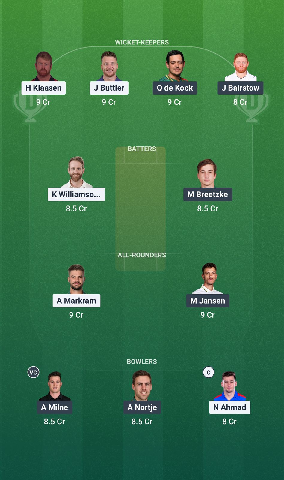 Screenshot from Dream11 app. Possible XIs, Fantasy Cricket Tips, Durban Pitch Report & Dream11 Prediction for the 18th Match of SA20 2025/26: DSG vs SEC Today.