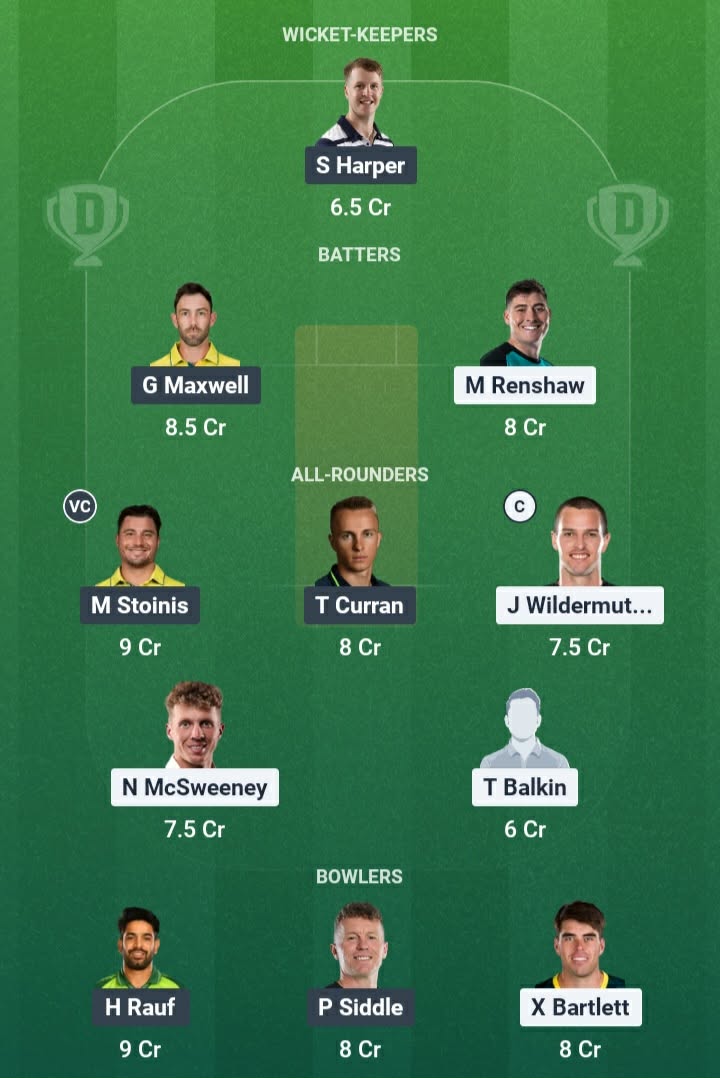 Screenshot from Dream11 app. Possible XIs, Fantasy Cricket Tips, Gabba Pitch Report & Dream11 Prediction for the 20th Match of BBL 2025/26: HEA vs STA Today.