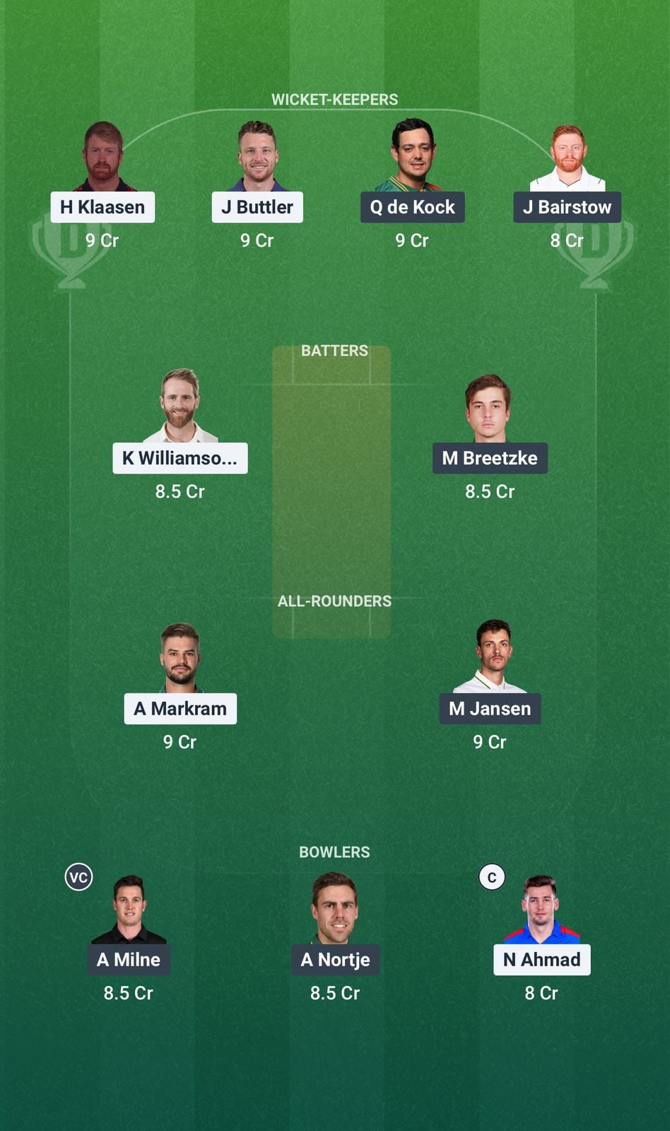 Screenshot from Dream11 app. Possible XIs, Fantasy Cricket Tips, Gqeberha Pitch Report & Dream11 Prediction for the 21st Match of SA20 2025/26: SEC vs DSG Today.