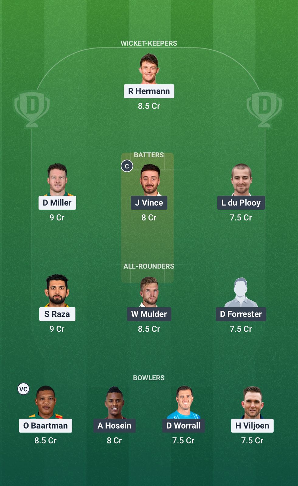 Screenshot from Dream11 app. Possible XIs, Fantasy Cricket Tips, Paarl Pitch Report & Dream11 Prediction for the 30th Match of SA20 2025/26: PR vs JSK Today.
