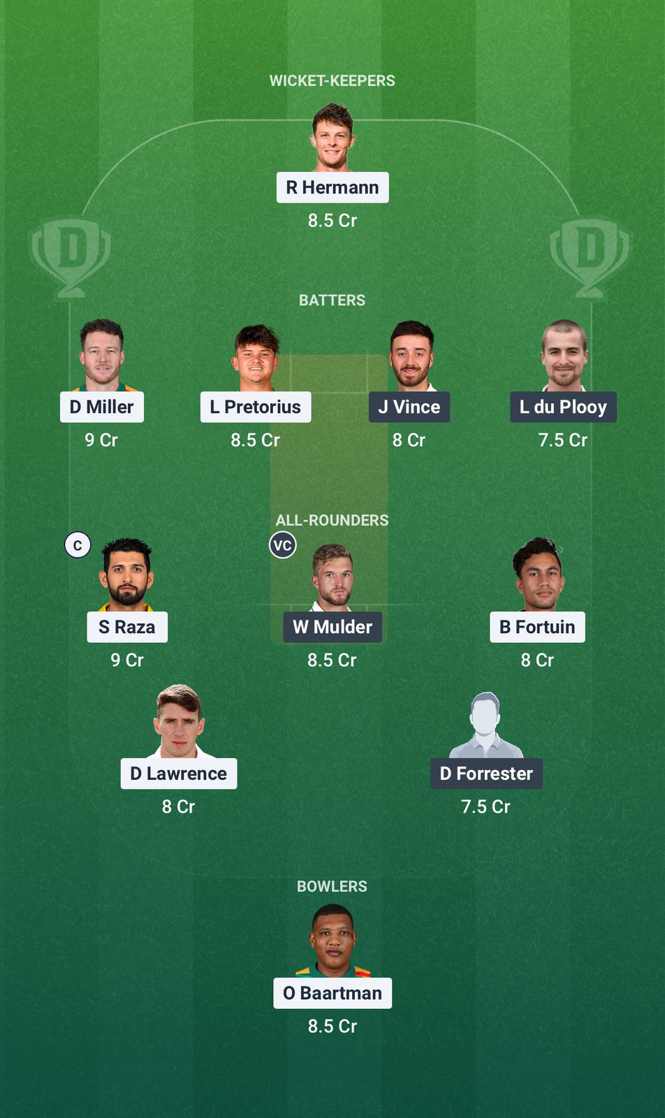 Screenshot from Dream11 app. Possible XIs, Fantasy Cricket Tips, Paarl Pitch Report & Dream11 Prediction for the 30th Match of SA20 2025/26: PR vs JSK Today.
