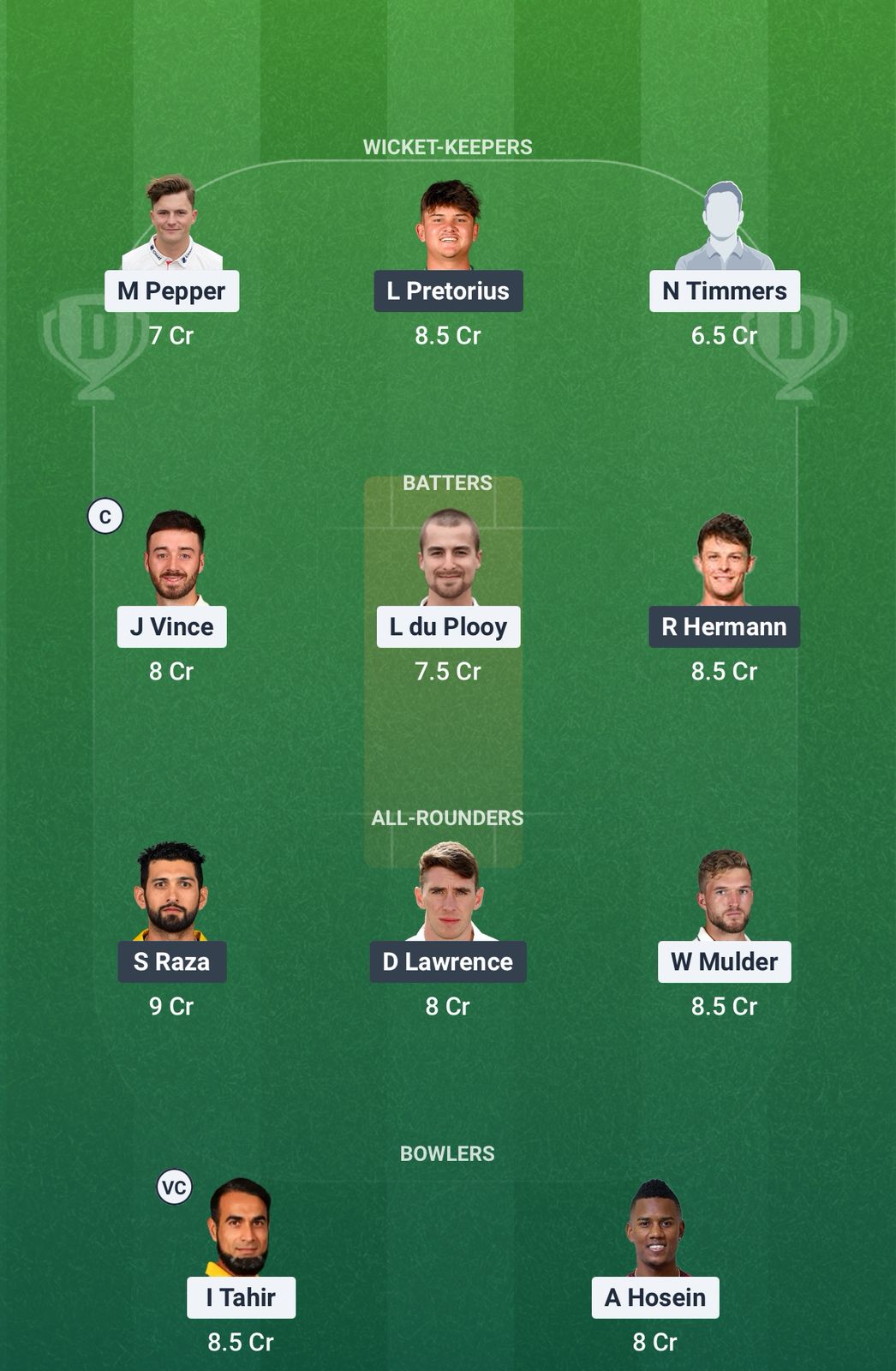 Screenshot from Dream11 app. Possible XIs, Fantasy Cricket Tips, Centurion Pitch Report & Dream11 Prediction for the Eliminator of SA20 2025/26: PR vs JSK Today.