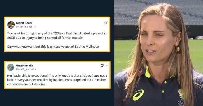 Reactions to Sophie Molineux being named as Australia women's captain after the retirement of Alyssa Healy.