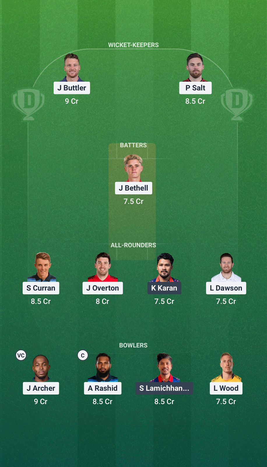 Screenshot from Dream11 app. Possible XIs, Fantasy Cricket Tips, Wankhede Pitch Report & Dream11 Prediction for the 5th Match of the T20 World Cup 2026: ENG vs NEP Today.