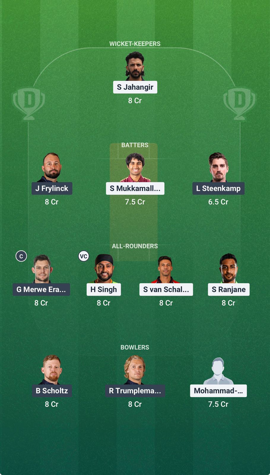 Screenshot from Dream11 app. Possible XIs, Fantasy Cricket Tips, Mumbai Pitch Report & Dream11 Prediction for the 26th Match of the T20 World Cup 2026: USA vs NAM Today.