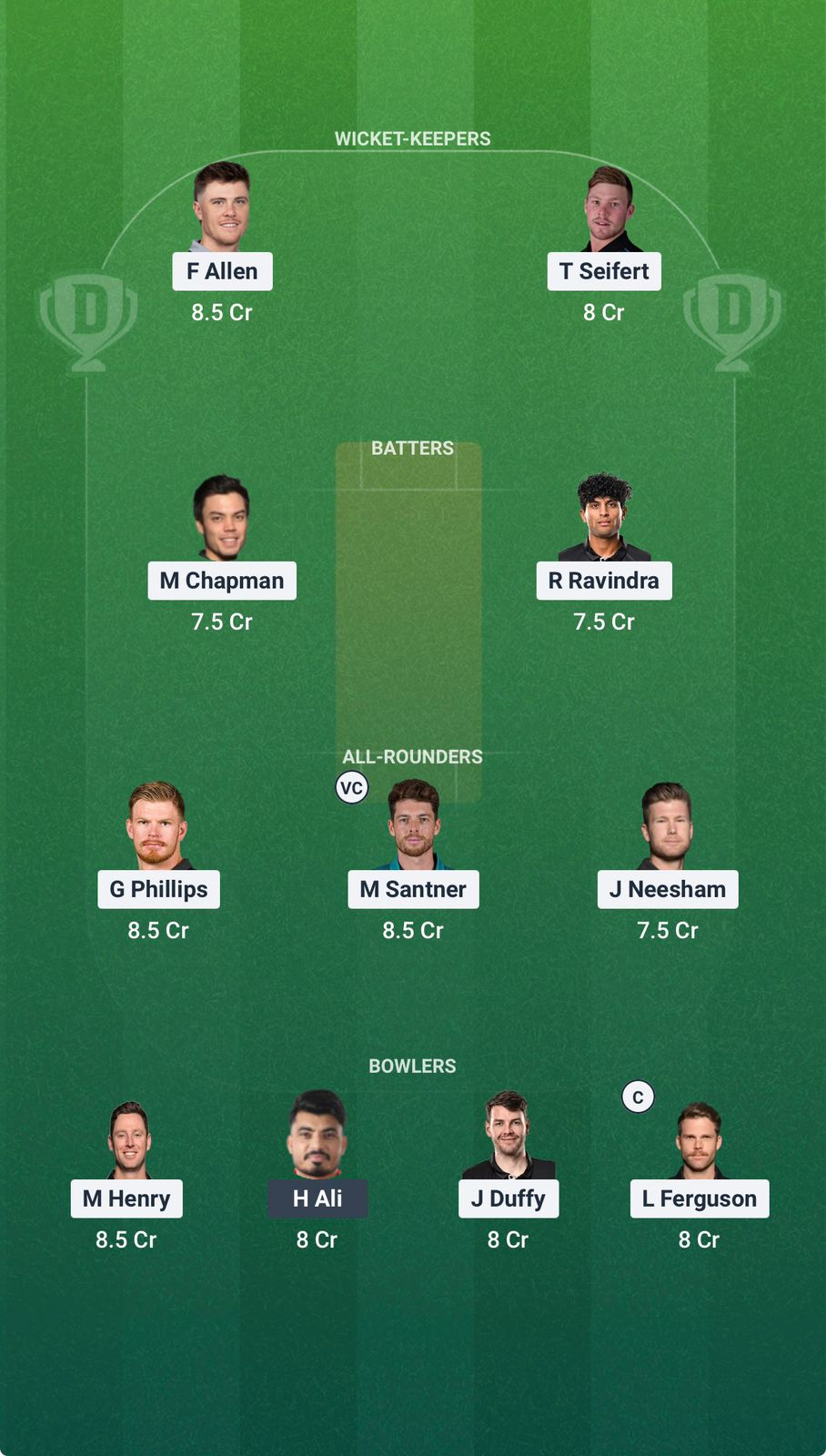 Screenshot from Dream11 app. Possible XIs, Fantasy Cricket Tips, Chepauk Pitch Report & Dream11 Prediction for the 11th Match of the T20 World Cup 2026: NZ vs UAE Today