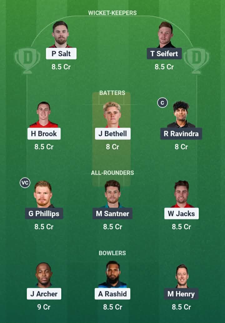 Screenshot from Dream11 app. Possible XIs, Fantasy Cricket Tips, Colombo Pitch Report & Dream11 Prediction for the 49th Match of T20 World Cup 2026: ENG vs NZ Today.