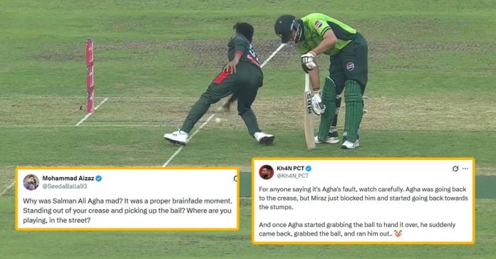There were plenty of reactions to the Salman Agha-Mehidy Hasan Miraz run out during the 2nd Bangladesh vs Pakistan ODI in Mirpur.