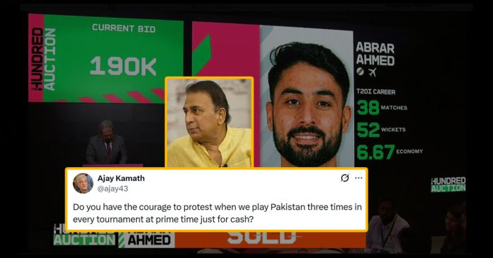 Former Indian cricketer Sunil Gavaskar has been criticised for his comments on Pakistani players featuring in Indian-owned T20 teams.