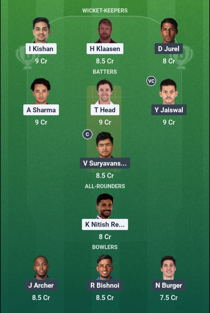 Screenshot from Dream11 app. Possible XIs, Fantasy Cricket Tips, Lucknow Pitch Report & Dream11 Prediction for the 18th match of IPL 2026: SRH vs RR Today.